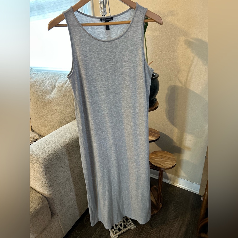 Eileen Fisher Light Gray sleeveless maxi dress
